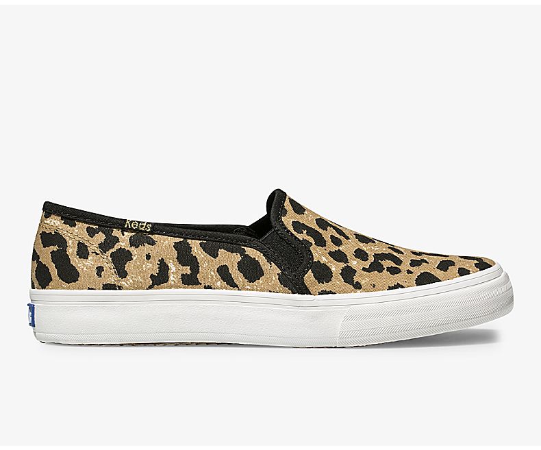 Keds Women's Double Decker Leopard Brown Slip On Shoes - KO7165893